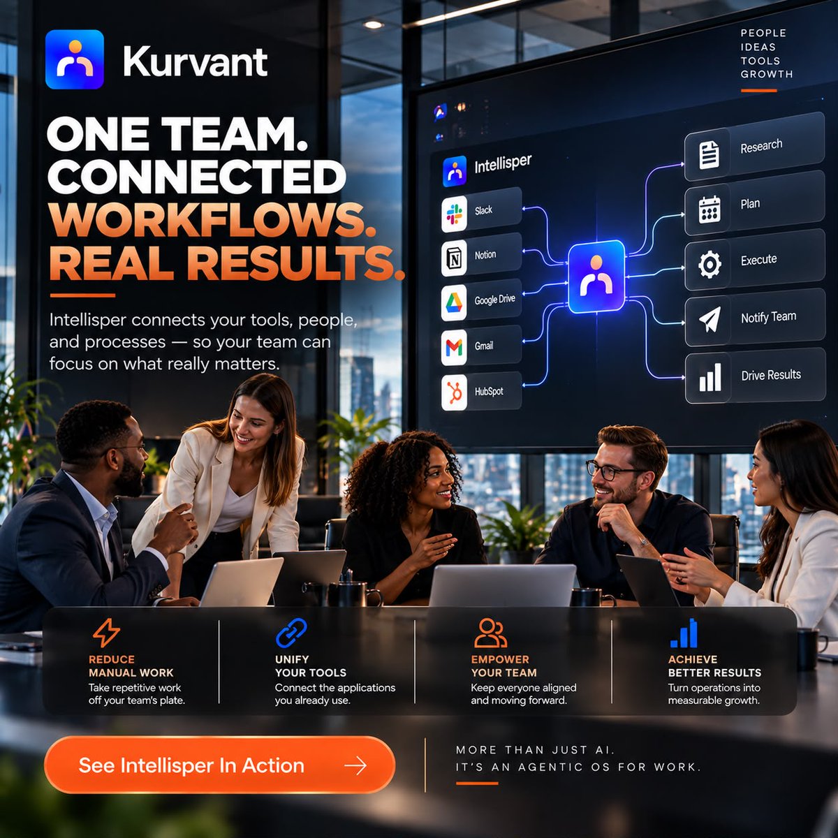 kurvantHQ's tweet photo. Connect your tools. Empower your team. Keep work moving.

#Intellisper #AgenticAI #AIForBusiness #BusinessAutomation #FutureOfWork #Productivity #DigitalTransformation #AIForWork https://t.co/yjwpAItYhG