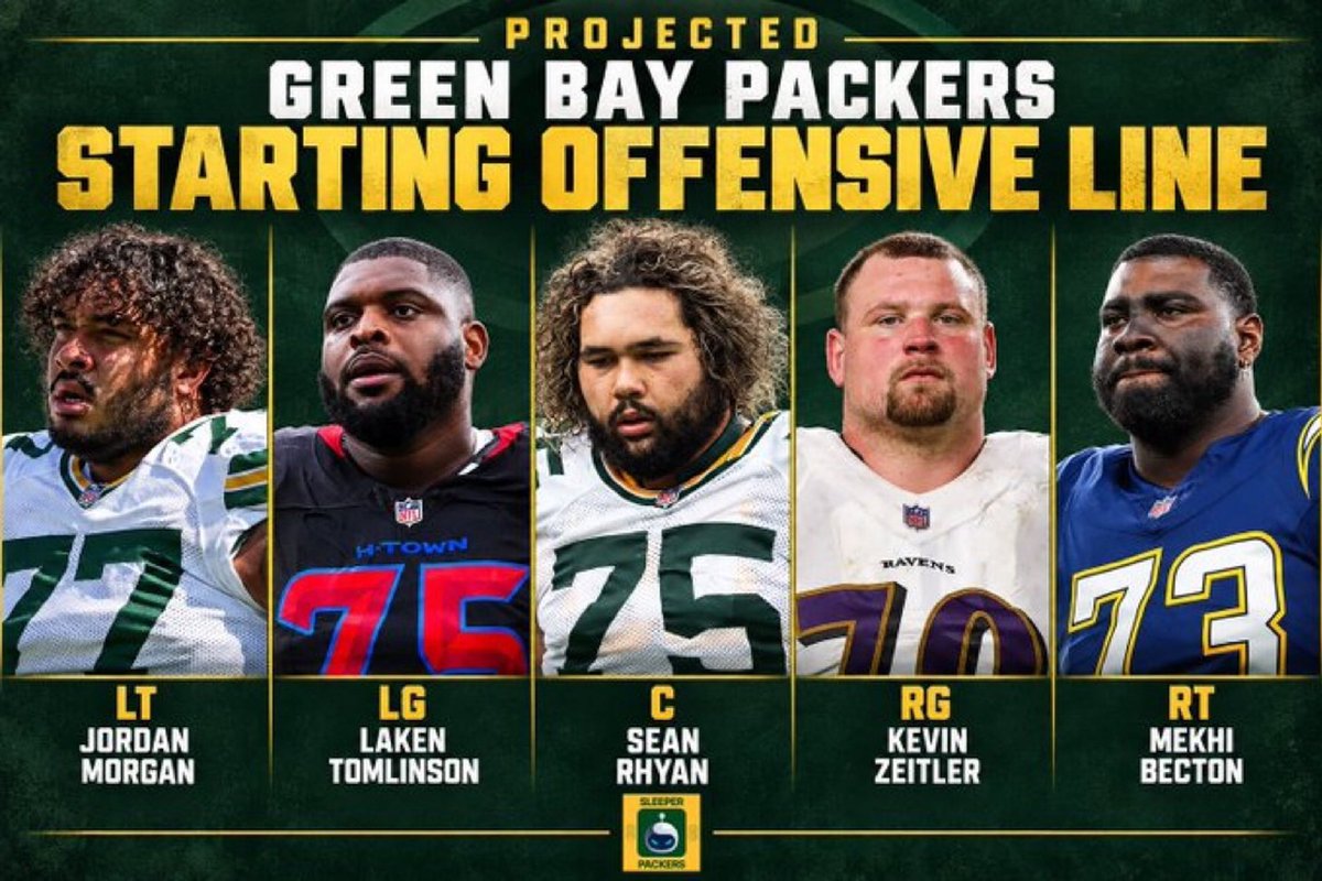 ST4RONYX's tweet photo. the new front 5 for the packers

much needed improvements made

let’s turn this season around now https://t.co/WwSBBjQ2H8