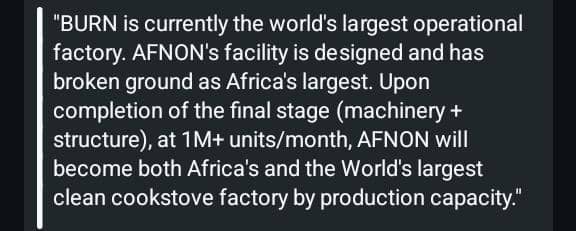 ArnoldInventor's tweet photo. World's largest stove factory in Zambia 

AFNON in Zambia will be the largest stove factory in the world at 12 million capacity at its full capacity https://t.co/yoN44qA33G