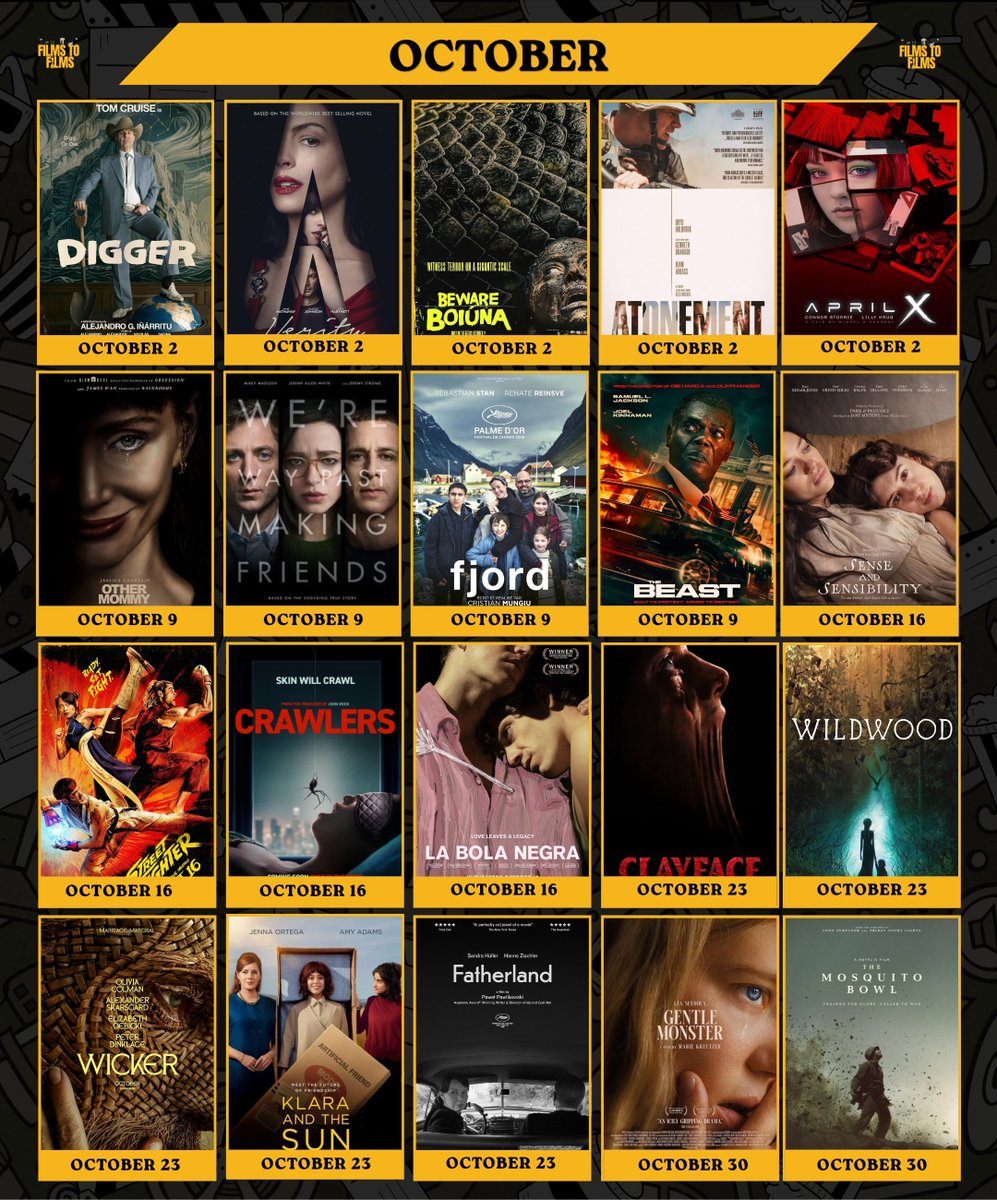 filmstofilms_'s tweet photo. October Movie Releases.

Which ones are you actually going to see? https://t.co/PG26r5MnI0