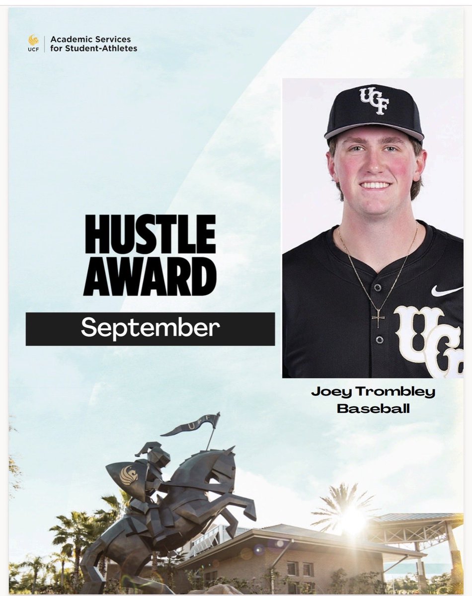 UCF_ASSA's tweet photo. Congratulations to our Scholar Athletes of the Month, Molly Smith &amp; Joey Trombley!

Additional congratulations to our Hustle Award winner, Timo Haböck! https://t.co/x4GtRbSkff