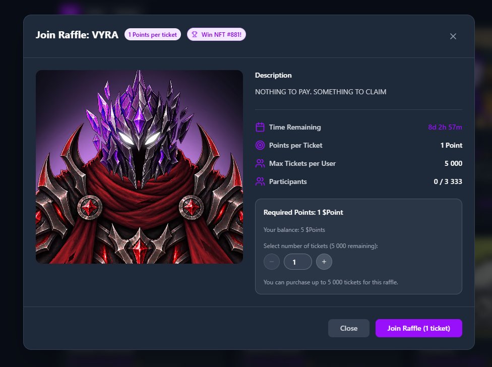 Shellies_NFTs's tweet photo. 🎉 NEW RAFFLES ARE LIVE ON SHELLIES! 

We just added @VYRA______  raffles to the platform! 

Our community can now participate and get a chance to win NFTs. 

🎁 Claim your Shellies points daily:
https://t.co/0v8xfHD6Am
🎟️ Join the latest raffle:
https://t.co/uxytydfU2W

Good luck, Shellies!