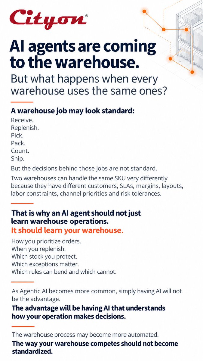 Preet_Cityon's tweet photo. #AgenticAI #WarehouseAI #Logistics #WMS https://t.co/vZju0aJ4cw