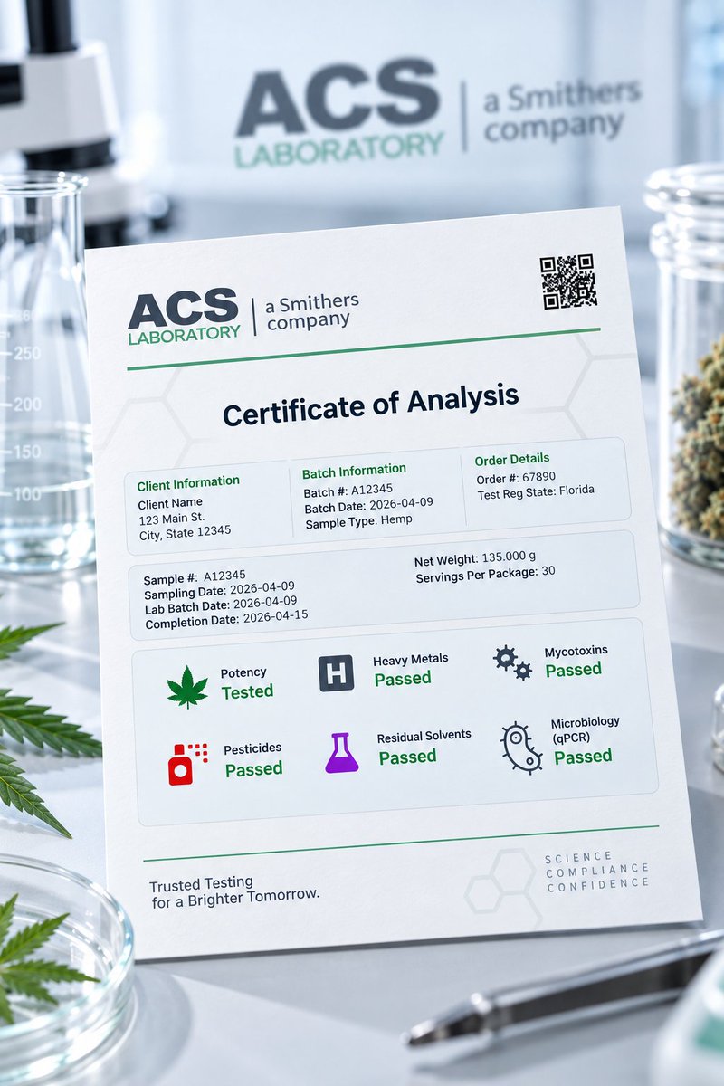 ACSLaboratory's tweet photo. “Third-party tested” doesn’t always mean thoroughly tested.
Our guide shows consumers how to verify hemp test results, spot testing gaps &amp; recognize brands that go further.
🔗 https://t.co/ST9v15cl4h
#Hemp #HempIndustry #HempTesting #LabTesting #ThirdPartyTesting #ACSLaboratory https://t.co/lKj8y6raJk