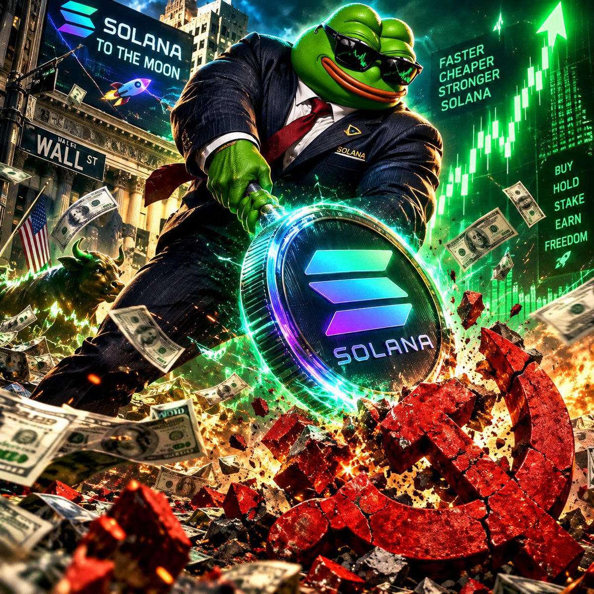 stackpepe's tweet photo. Solana capitalism destroys communism. We are breaking the red market today! 🔨🇨🇳 Buy, hold, and earn your freedom. $COMMY

https://t.co/9omM4iZoPF https://t.co/TsL43NI9MB