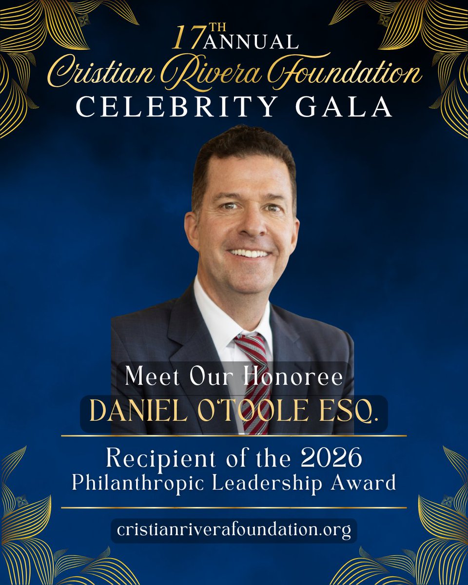 GungieRivera's tweet photo. Meet Our Honoree:  Daniel P. O'Toole, Esq. 

Daniel P. O'Toole, Esq. is one of the most trusted trial lawyers at Block O’Toole &amp; Murphy, one of the most esteemed personal injury law firms in NY.

https://t.co/152RDsc7DN

#DanielOToole #DIPG #CRF #CristianRiveraFoundation https://t.co/D3IKTfvW5q