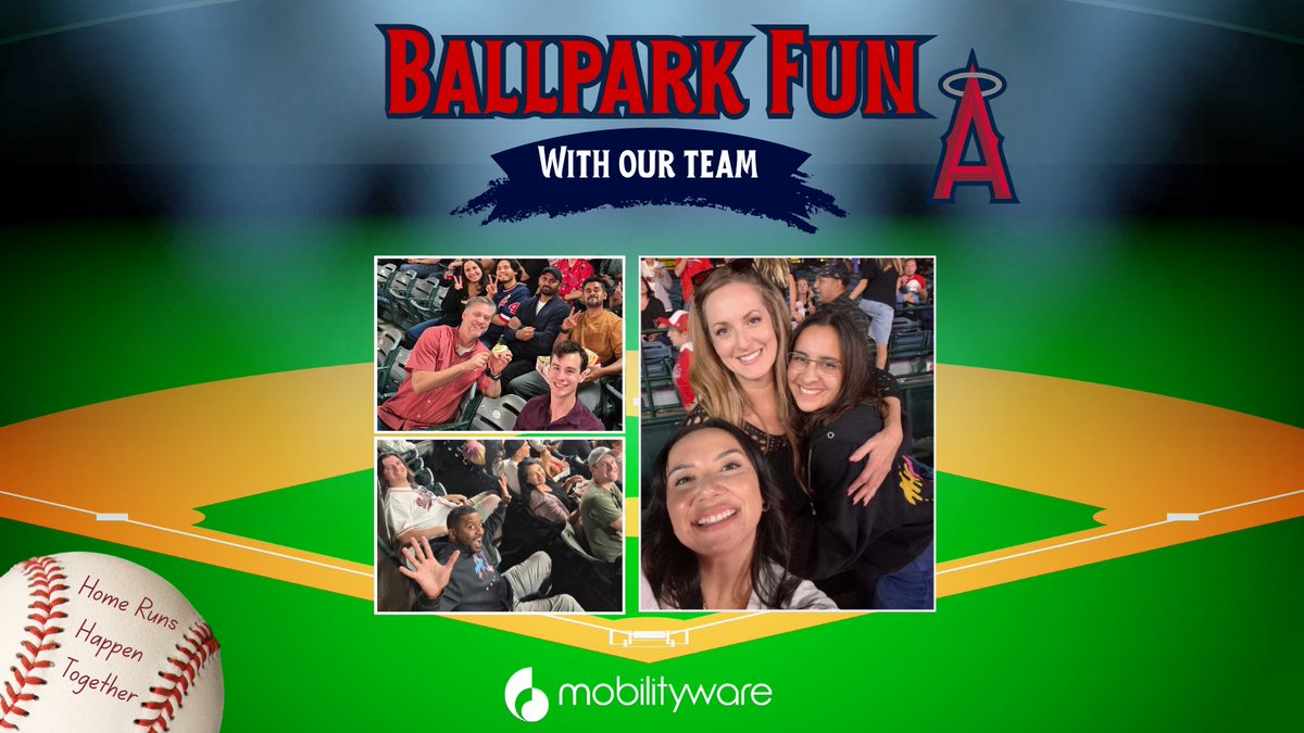 MobilityWare's tweet photo. Great teams enjoy a little ballpark fun together! 
Our MobilityWare crew headed out for Angels baseball, trading screen time for team time and making memories between innings. Here’s to a great lineup, on and off the field!

#TeamBuilding #LifeAtMobilityWare #AngelsBaseball https://t.co/oeaXRZouFR