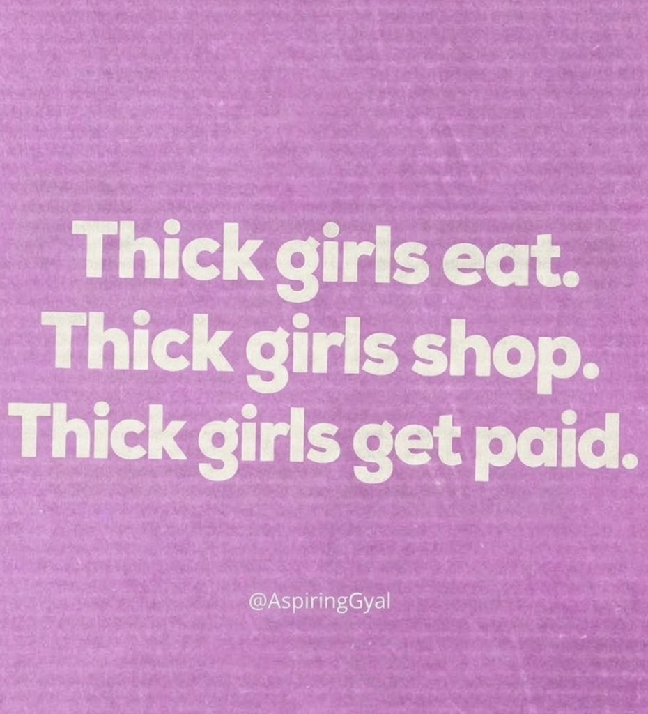 AspiringGyal's tweet photo. Thick girls stay fed, styled, and funded. https://t.co/u3Qt4uGRYp
