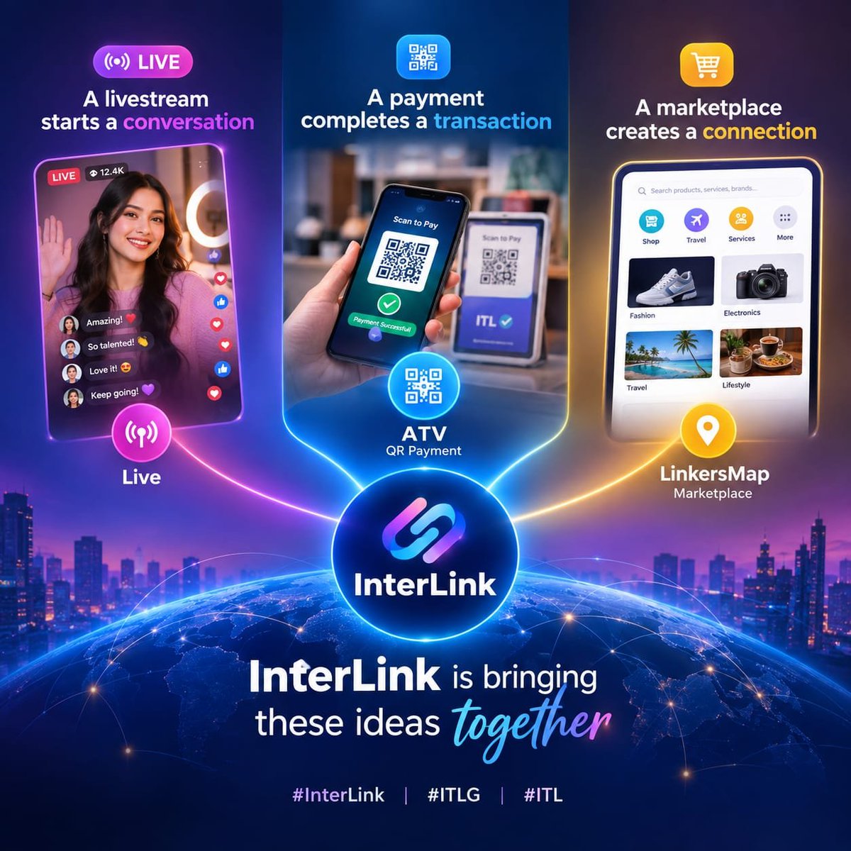 Umakaithi's tweet photo. livestream starts a conversation
A payment completes a transaction
A marketplace creates a connection
InterLink is bringing these ideas together
#InterLink #ITLG #ITL https://t.co/E2SGdP7ioR