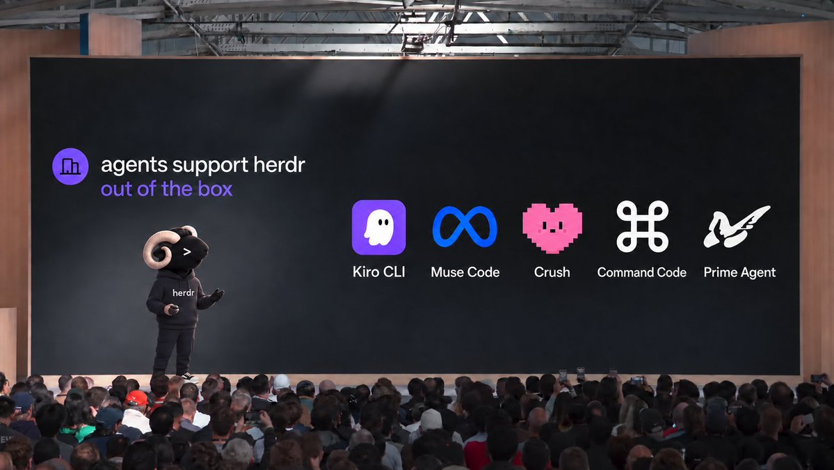 herdrdev's tweet photo. building a coding agent? you can add herdr support yourself. no waiting on us.

new docs: https://t.co/wXOe9oMlEq
 
thanks to these folks for already shipping it 🫶 https://t.co/WIgARgqdpY