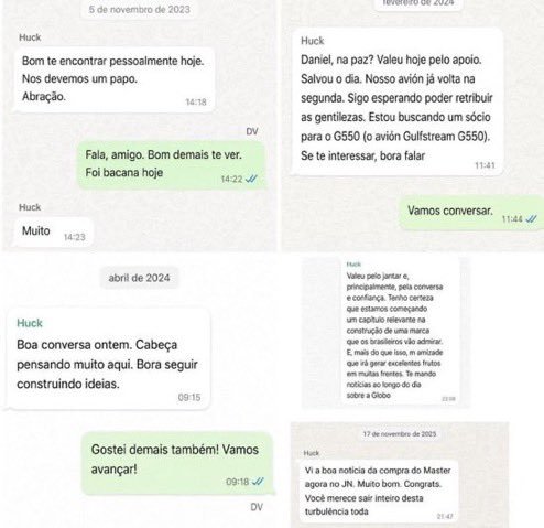 mariarita4141's tweet photo. Luciano Huck vazado em mensagens com Vorcaro. Parceiro do Daniel Vorcaro. Acordos de mídia com a Globo renderam mais de 20 milhões para o apresentador e mais de 80 milhões para a Globo. https://t.co/RLxQsAPiWj