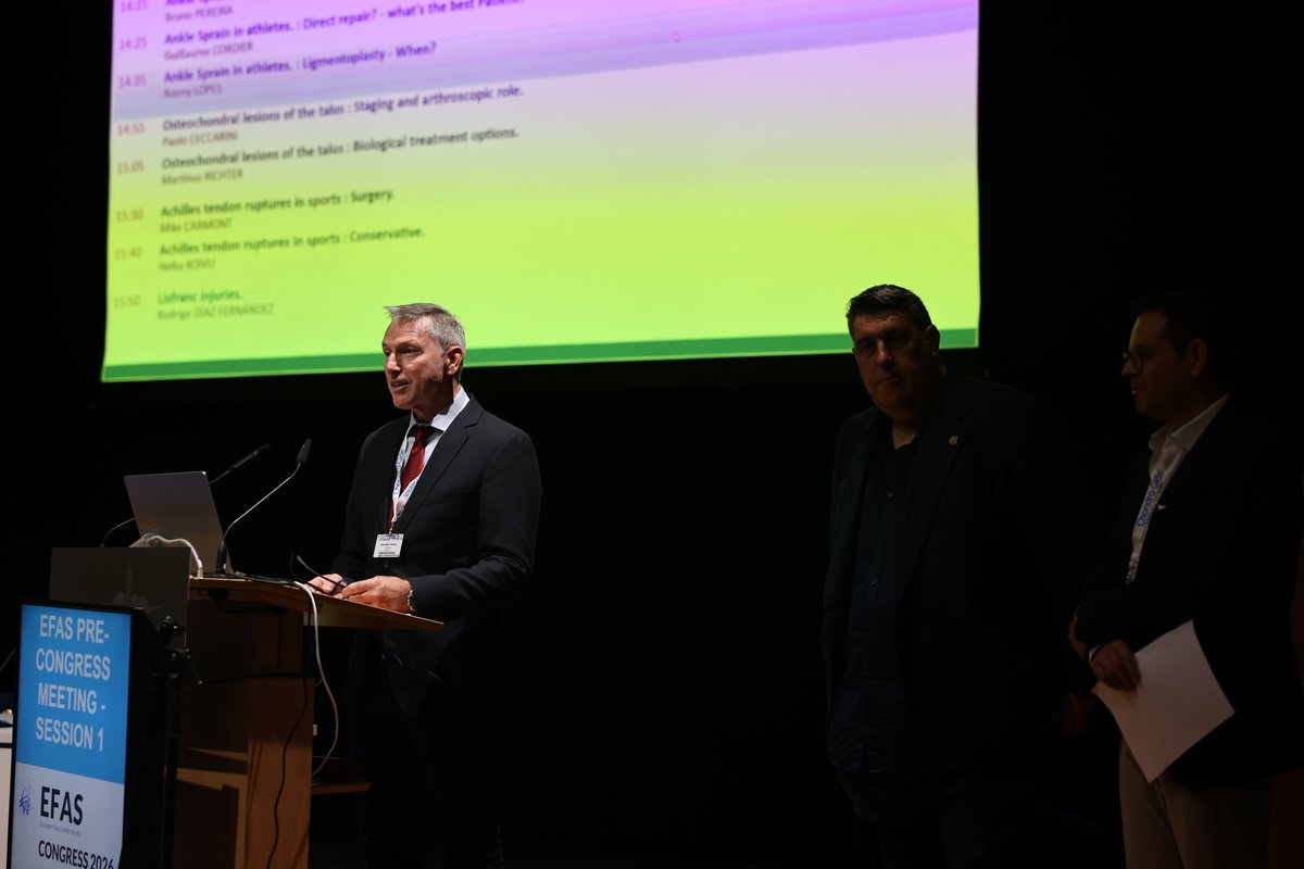 EFASnews's tweet photo. 🏃‍♂️ #EFAS2026 PRE-MEETING today: Hot Topics in Sports-Related #FootAndAnkle Pathology by #EFAS Sport Foot and Ankle Forum.
📅 See you tomorrow at the #EFASCongress!
#SportsMedicine #Orthopaedics #AnkleSurgery #SportsInjuries #ReturnToSport https://t.co/fZA8Jfk5wr