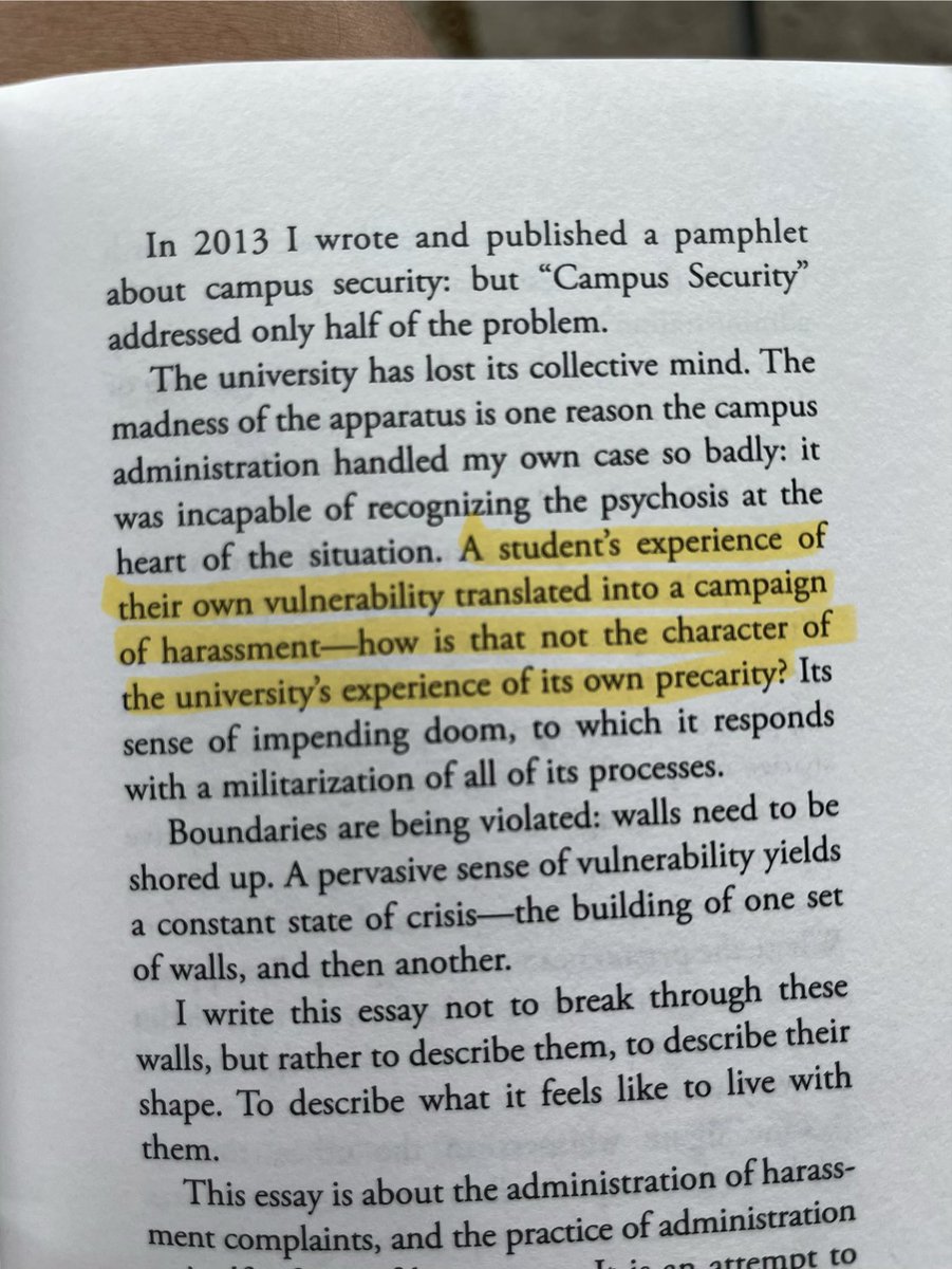 eurekatxt's tweet photo. Title IX is structured such that “the university” is hyperaware of its own vulnerability; mere existence of “the victim” proves its an “unsafe space” and places it in violation of federal policy, risking its funding. Thus investigating victims’ cases is inimical to its interests. https://t.co/0ynImq3ZU7