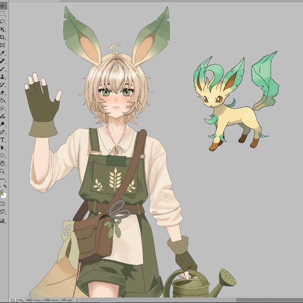 MicroPchola's tweet photo. pokemon Leafeon adopt wip https://t.co/FIBe3HWV1x