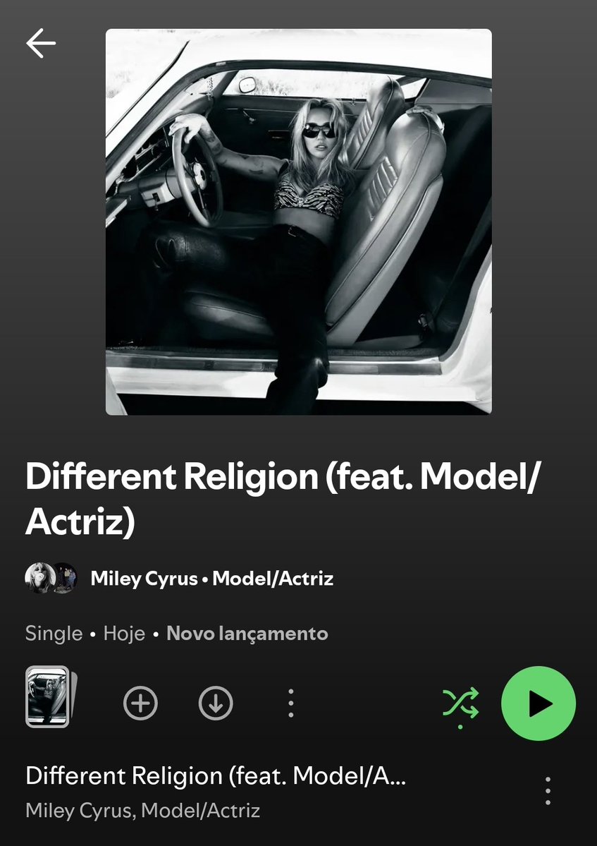 chartmileyc's tweet photo. "Different Religion" is now labelled as a separate single on Spotify.

It's also Miley's first single with an art cover since "Used To Be Young" and "Prisoner". https://t.co/pmzD1ub8FN
