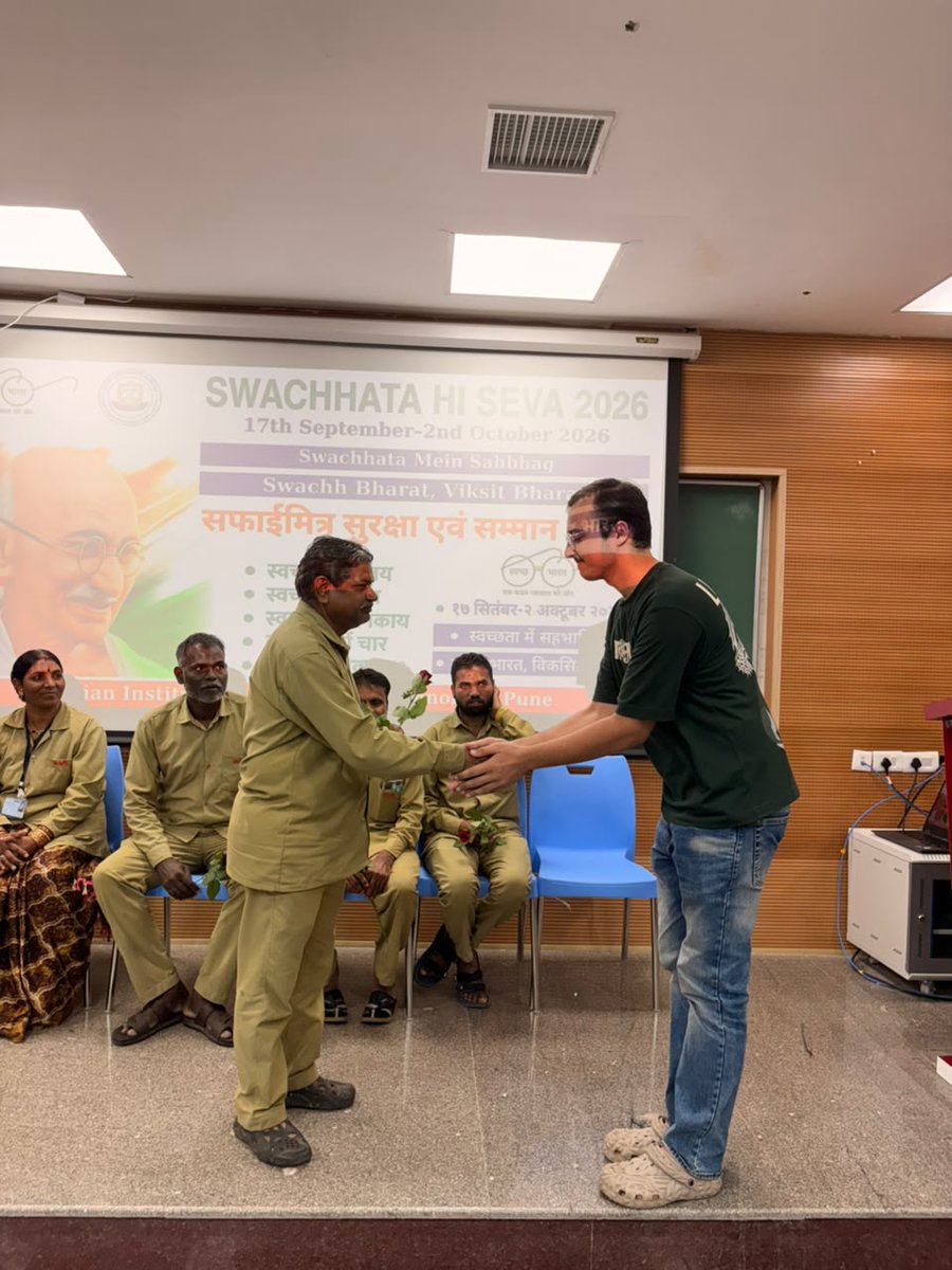 IIIT_Pune's tweet photo. #SafaiMitra Suraksha Evam Samman Shivir | #SwachhataHiSeva 2026

Swachchata #Doots, #students, &amp; #staff came together to learn, listen &amp; commit to 4-Way Waste Segregation — for a cleaner campus and safer, more dignified work for our SafaiMitras.

#SDG3 #SDG6 #SDG11 #SDG12 #SDG13 https://t.co/M2euNiopy6