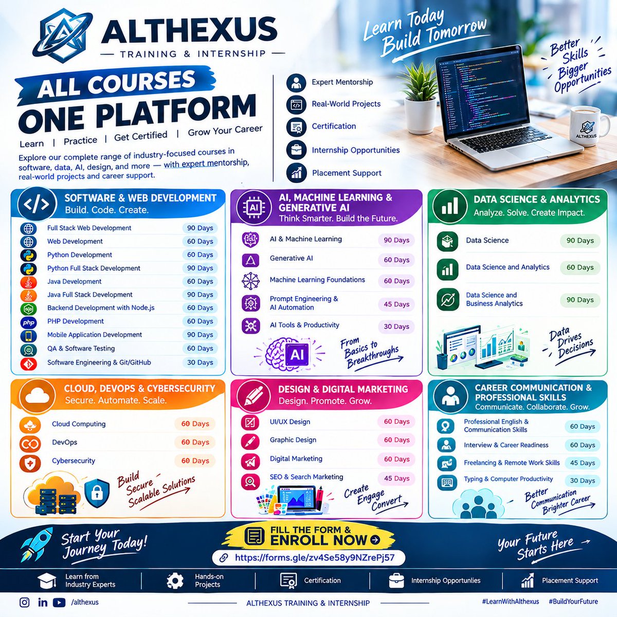 Althexus's tweet photo. 🚀 BUILD YOUR SKILLS. BUILD YOUR FUTURE. — ALTHEXUS
🎯 START YOUR CAREER JOURNEY TODAY!

👉 FILL THE FORM:https://t.co/yIC6EBNk70 https://t.co/J6SfFCtysx
