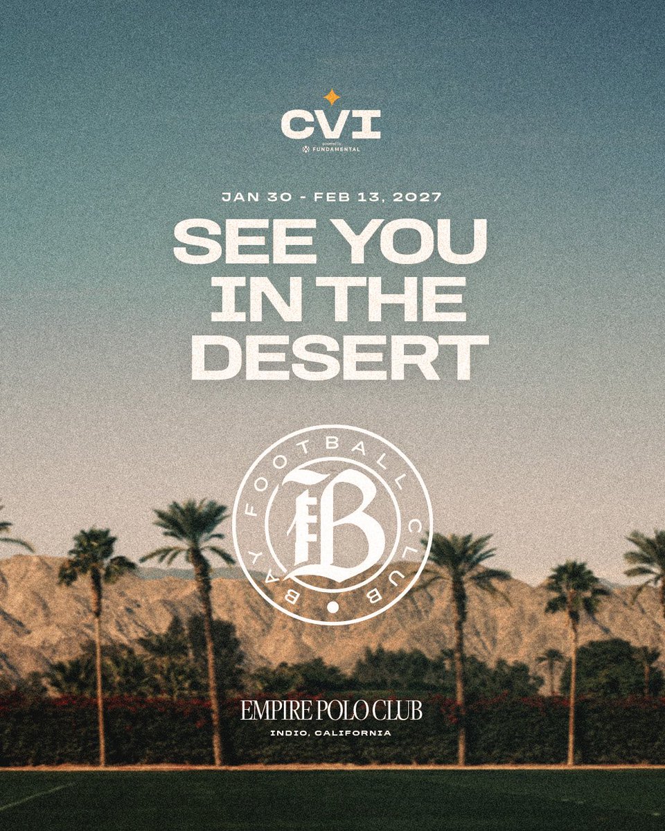 wearebayfc's tweet photo. Desert bound 🌴⚽️

Bay FC is headed to the 2027 @coachella_inv 

Read More: https://t.co/OzkcZNkETq https://t.co/UeTqWIceqZ