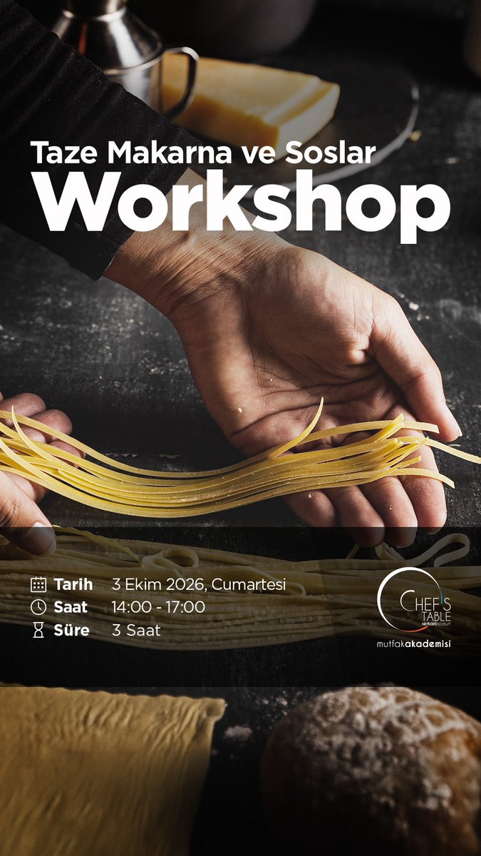 ChefsTableMutAk's tweet photo. Ekim Workshop’ları İçin Biletini Al!

🎫 Bilet İçin: https://t.co/rhuwhPnfCZ
📍 Maslak / İstanbul

🥰 Workshop katılımcılarımıza önlük ve kep hediye edilmektedir.

#chefstablemutfakakademisi #workshop @biletinial https://t.co/sZrPPSbRqY