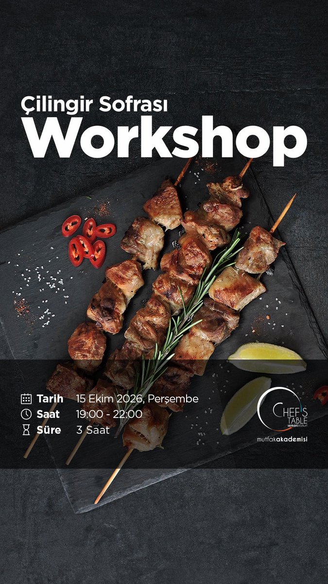 ChefsTableMutAk's tweet photo. Ekim Workshop’ları İçin Biletini Al!

🎫 Bilet İçin: https://t.co/rhuwhPnfCZ
📍 Maslak / İstanbul

🥰 Workshop katılımcılarımıza önlük ve kep hediye edilmektedir.

#chefstablemutfakakademisi #workshop @biletinial https://t.co/sZrPPSbRqY