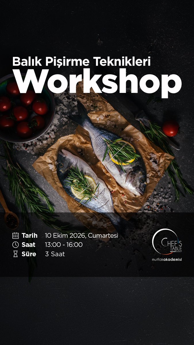 ChefsTableMutAk's tweet photo. Ekim Workshop’ları İçin Biletini Al!

🎫 Bilet İçin: https://t.co/rhuwhPnfCZ
📍 Maslak / İstanbul

🥰 Workshop katılımcılarımıza önlük ve kep hediye edilmektedir.

#chefstablemutfakakademisi #workshop @biletinial https://t.co/sZrPPSbRqY