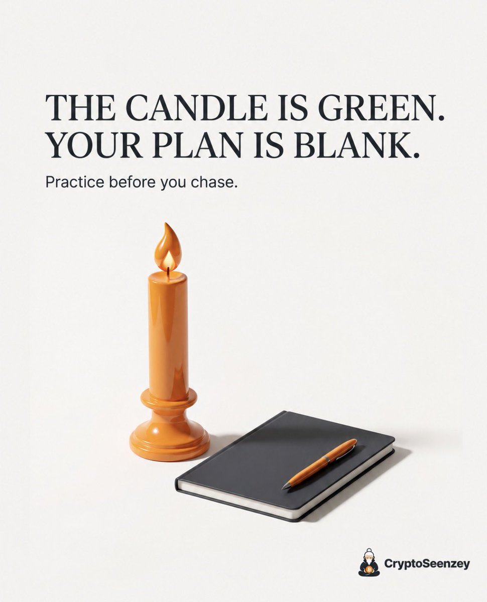 cryptoseenzey's tweet photo. One green candle and your carefully planned strategy becomes “BUY FIRST, THINK LATER.” Impressive disappearing act. 🕯️

A rising price can create urgency without giving you a good reason to enter. Before you act, can you explain what you’re looking for, where the idea stops making sense, and when you would walk away?

Those questions deserve practice. On CryptoSeenzey, use simulated trading to explore your decisions with virtual positions. Write down your reasoning, try the scenario, and notice whether your actions match your https://t.co/gp4AVTQOxK don’t need a prediction for every candle. Start with one decision you can explain without saying, “Everyone else was buying.”

Join CryptoSeenzey and give your next trading decision a practice run 👉 https://t.co/fjukNZMXt3