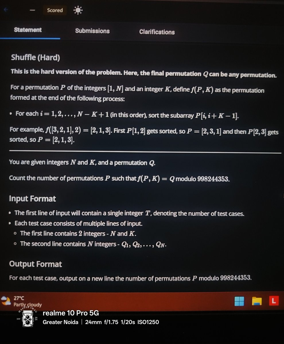 STORMGoesbrrrr's tweet photo. Kisi ne aaj ka contest diya?
#CodeChef #DSA https://t.co/MO7k4T1I8Y