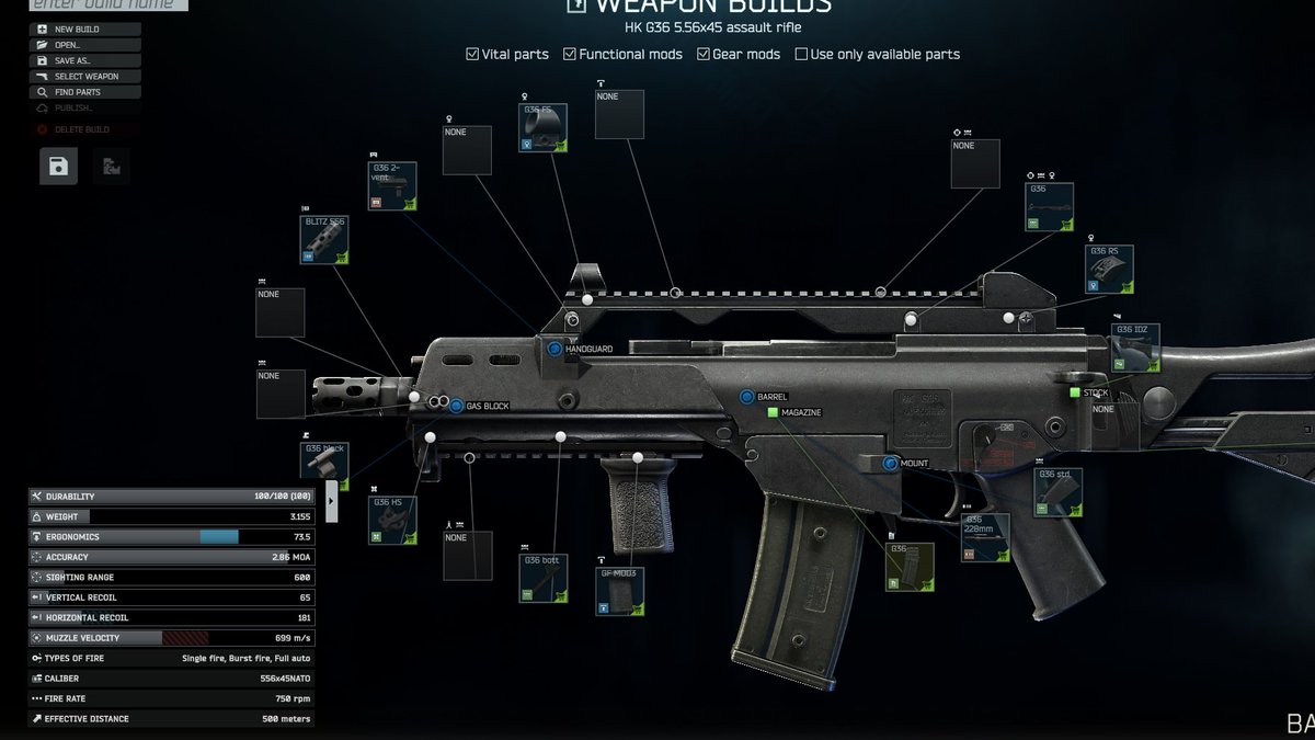 BluekillerZero's tweet photo. @youtsuki_ito G36で私が良く使うカスタムの改良版です
G36CはピスキLL2で購入可能
G36CにパーツとしてLL3以下なら
マズルデバイスにBLITZflashhider
フォアグリップにGFMOD3
ストックをIDZ
サイト？甘えるな！！これがいいんだよ！
慣れるとこれがたまらなくなります。
お値段は730ドルと35000ルーブルくらいです https://t.co/vuYVU9SDOX