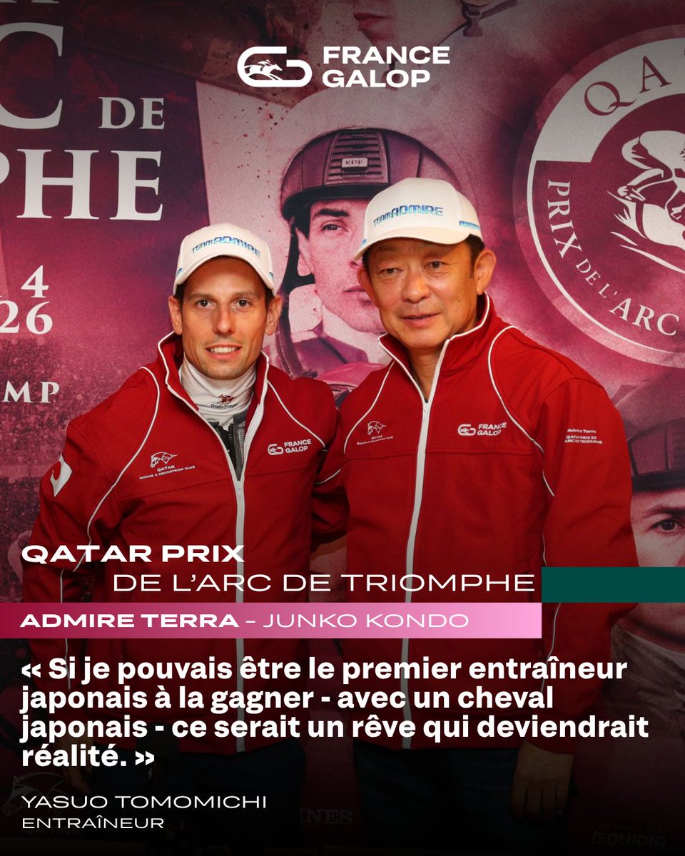 francegalop's tweet photo. 📣 𝗖𝗼𝗺𝗺𝘂𝗻𝗶𝗾𝘂𝗲́ 𝗱𝗲 𝗽𝗿𝗲𝘀𝘀𝗲 :  QATAR PRIX DE L’ARC DE TRIOMPHE - Les deux chevaux japonais Admire Terra et Meisho Tabaru ont choisi de courir l’Arc sans préparatoire » ⤵️  
➕ de détails : https://t.co/7iaFoKwVG0

@qrec  @QPAT https://t.co/c8Mb4Gmolt
