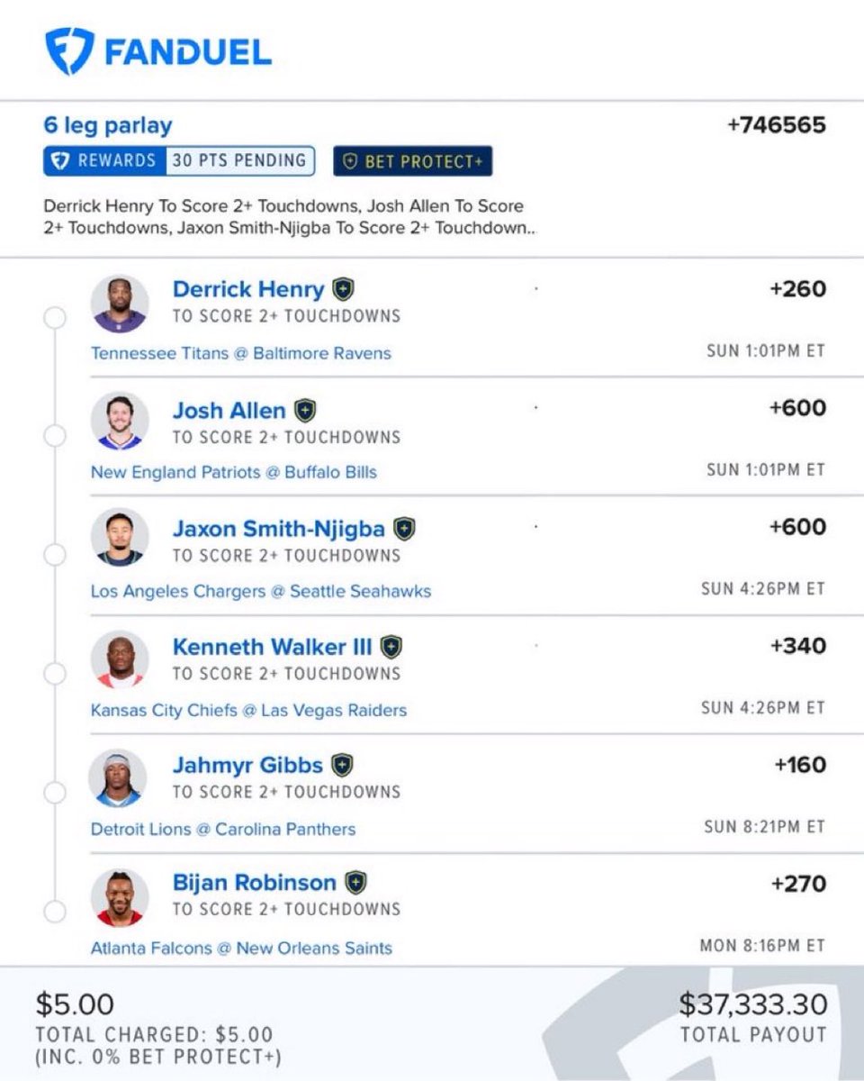 cashflowsports2's tweet photo. Touchdown 6 leg parlay don’t think just tail 

@Playbooki 

JOIN THE FREE  DISCORD 🔗🔗  https://t.co/Exb2JLz05m

#MLB #MLBBets #HomeRunProps #HRParlay #BaseballBets #SportsBetting #Parlay #DavisParlay @playbook https://t.co/JRa7qDDlDi
