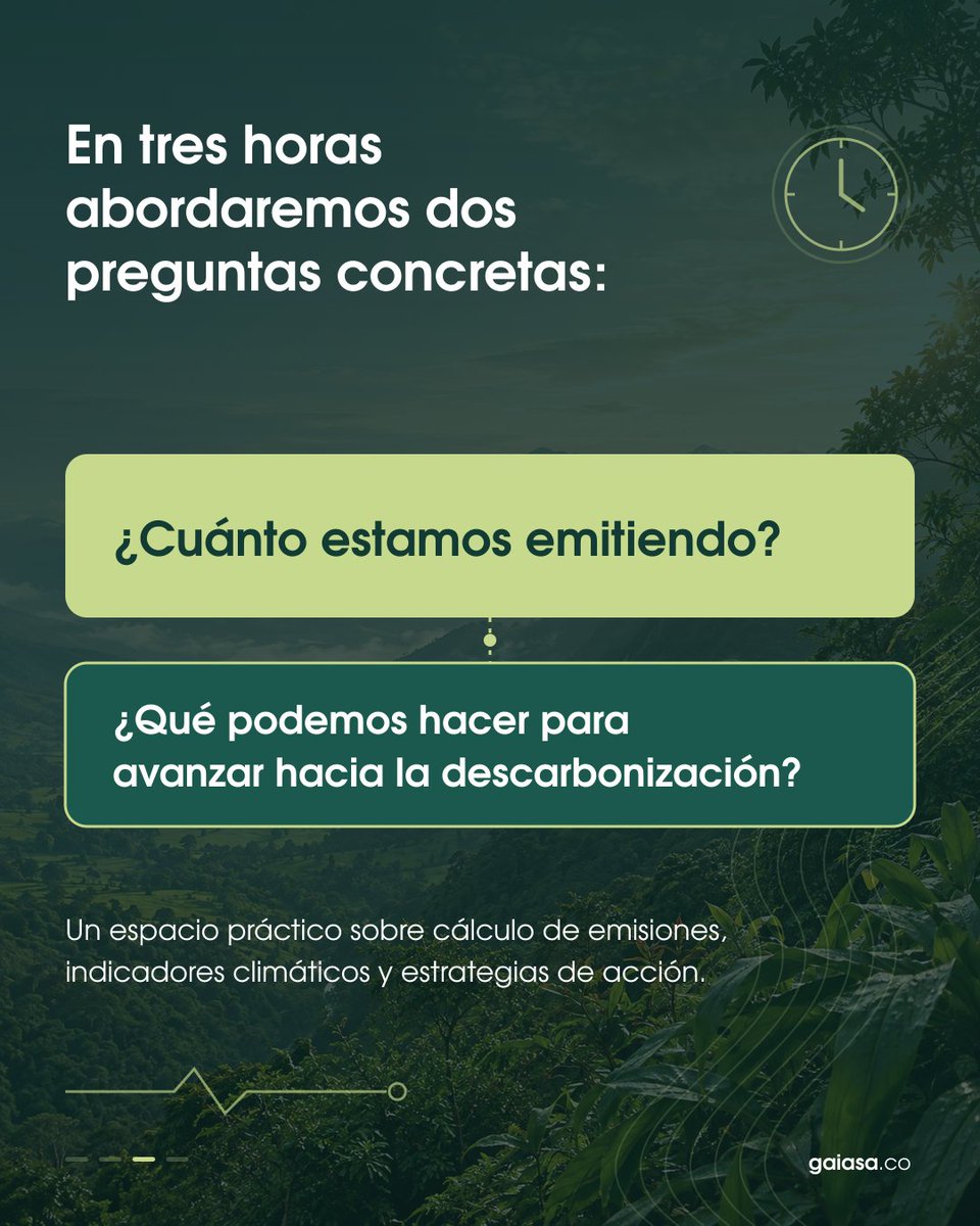 GaiaAmbiente's tweet photo. Puedes leer el resumen después. O hacer tus preguntas en el taller de Gaia 🌿.
1 de octubre · 8–11 a. m. · Medellín
Gestión de bajas emisiones.
Inscríbete: https://t.co/poDt8etU3S
#ClimateWeekMedellin https://t.co/kIvfirgNKO