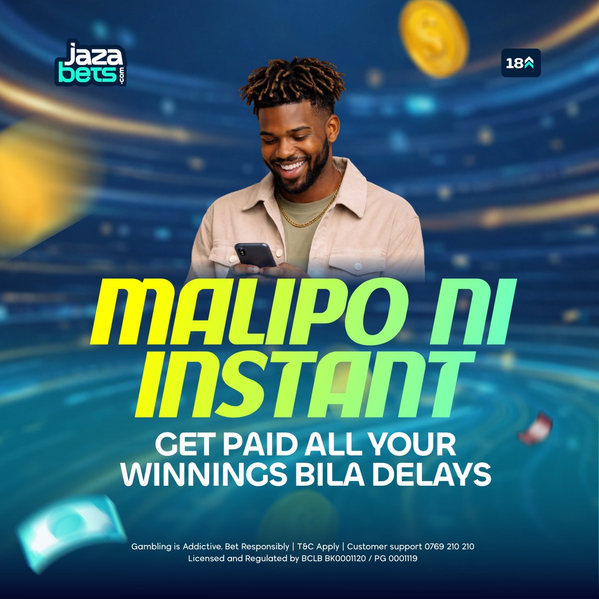 jazabets's tweet photo. https://t.co/vImpVdLiU1 ndio nyumbani kwa winners. Get all your winnings instantly, without delays.

Cheza na stake kidogo, win, and get paid instantly.

Cheza hapa ��� https://t.co/vImpVdLiU1

18+ | T&amp;Cs Apply

#Jazabets #InstantPayment https://t.co/4eVPZgBnkr