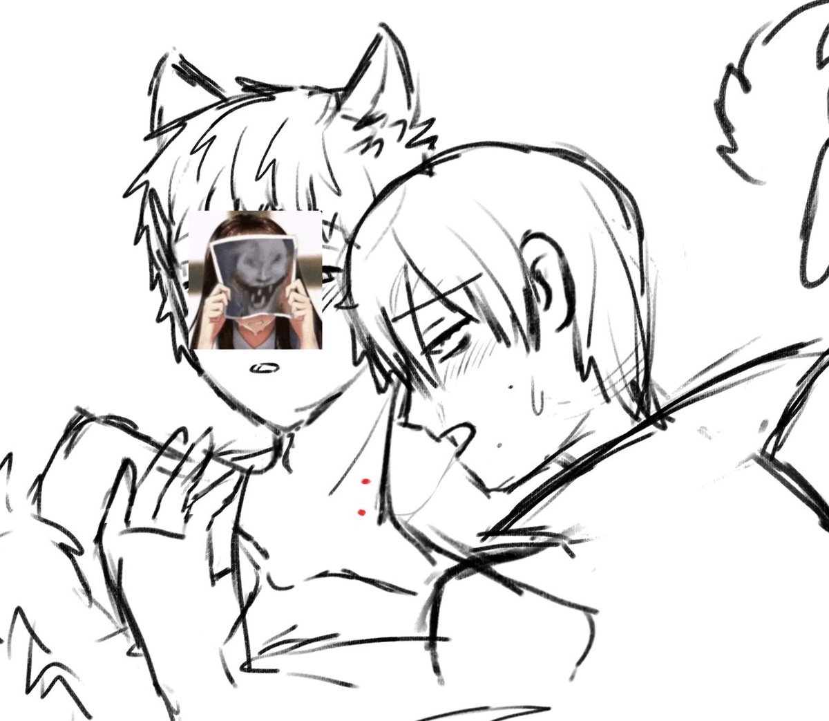 Miratq7z's tweet photo. I love this au so so much, I'm so happy that mkmk drew this😭😭😭 #yoshikaru #tshd https://t.co/rgfbifnQta