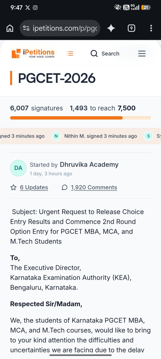 cool6827's tweet photo. @KEA_karnataka @CMofKarnataka 
@basavarajrayar2 
@KEA_karnataka 
This is affecting thousands of students plz look over this we want choice entry or 2nd round.. https://t.co/Gi8keO2F8J