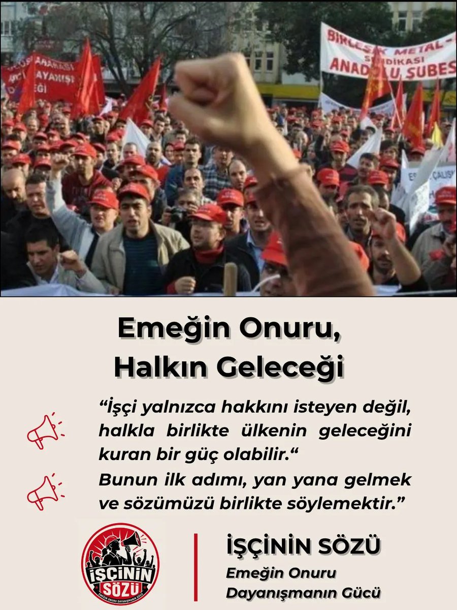 iscininsozu's tweet photo. Emeğin Onuru, Halkın Geleceği

🛠️ İşçi yalnızca hakkını isteyen değil, halkla birlikte ülkenin geleceğini kuran bir güç olabilir

���🏻 Bunun ilk adımı, yan yana gelmek ve sözümüzü birlikte söylemektir

📌 Tanıtım Toplantısı ve Kahvaltı
4 Ekim Pazar
11:00

🔗 https://t.co/CjoYa8VkxP https://t.co/NblkJgsIJP