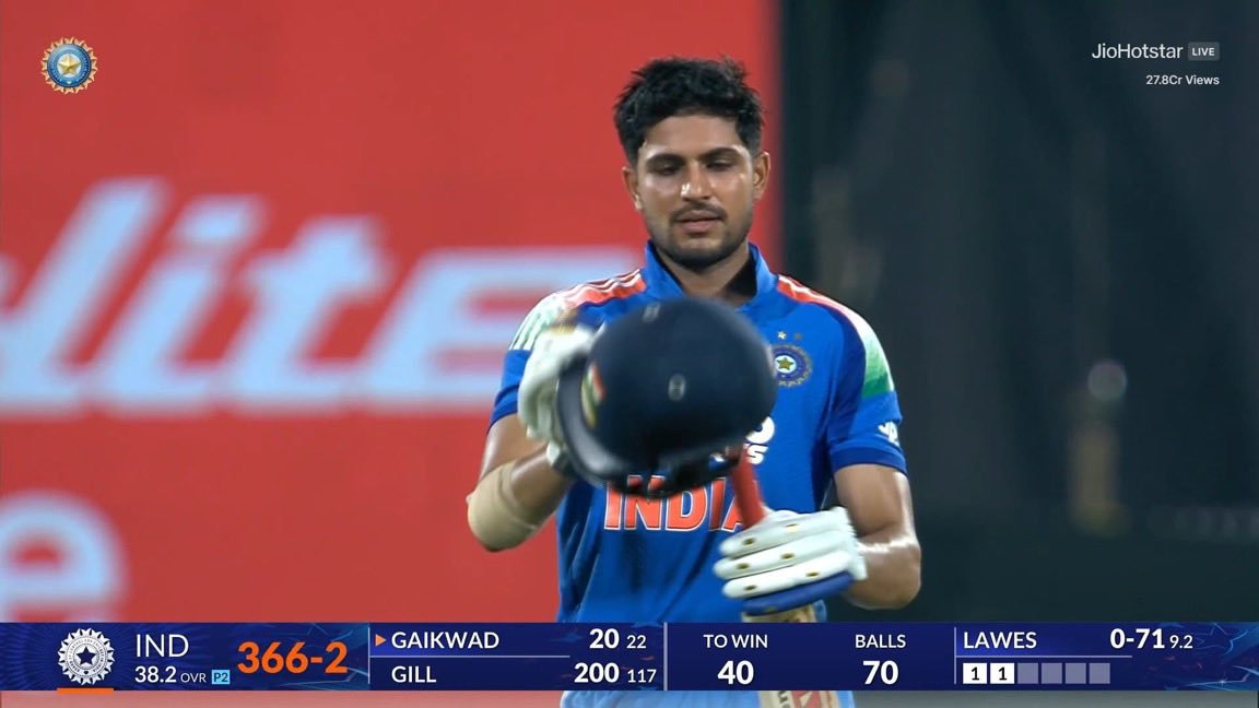 academy_dinda's tweet photo. Flat track, weak bowlers everything is fine.
But to score a double Hundred while chasing 400+ is only done by a single player, Shubman Gill🙇🏼‍♂️ https://t.co/dsUXcjIC2V