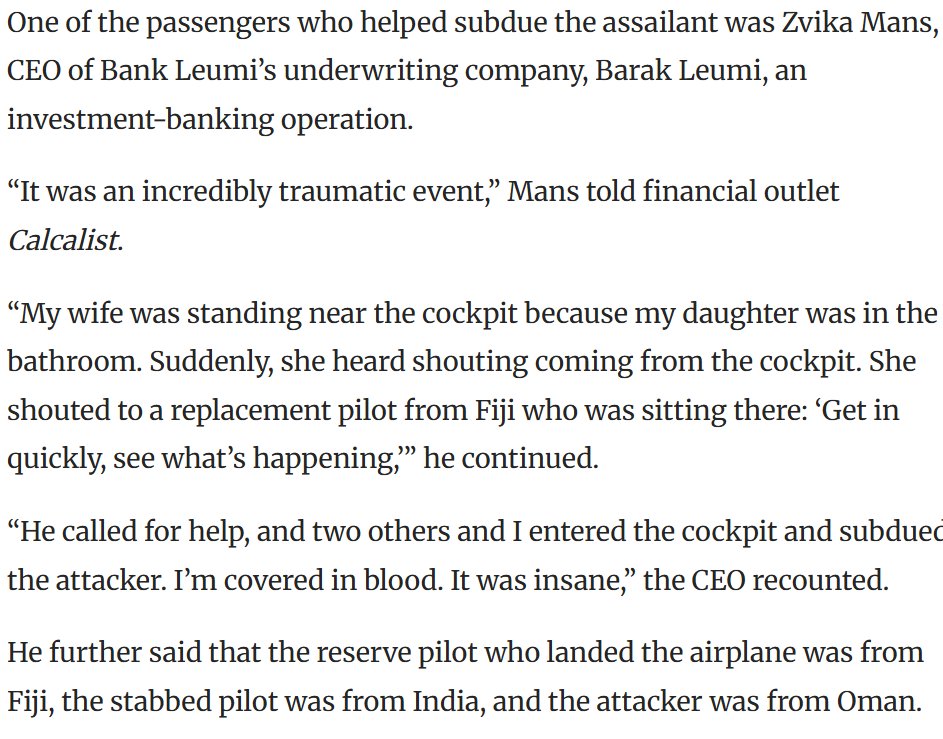 HoffmanJess's tweet photo. Can we talk about this hero for a second? Mom who was waiting by the bathroom for her kid and heard shouting coming from the cockpit! https://t.co/86m6WZAcLT