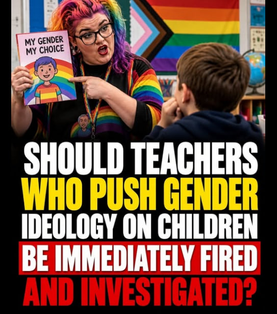 RedEagleUpdates's tweet photo. 🚨BOOM:

SHOULD TEACHERS WHO PUSH GENDER IDEOLOGY ON CHILDREN BE IMMEDIATELY FIRED AND INVESTIGATED?

YES or NO? https://t.co/M7oP5gZM23