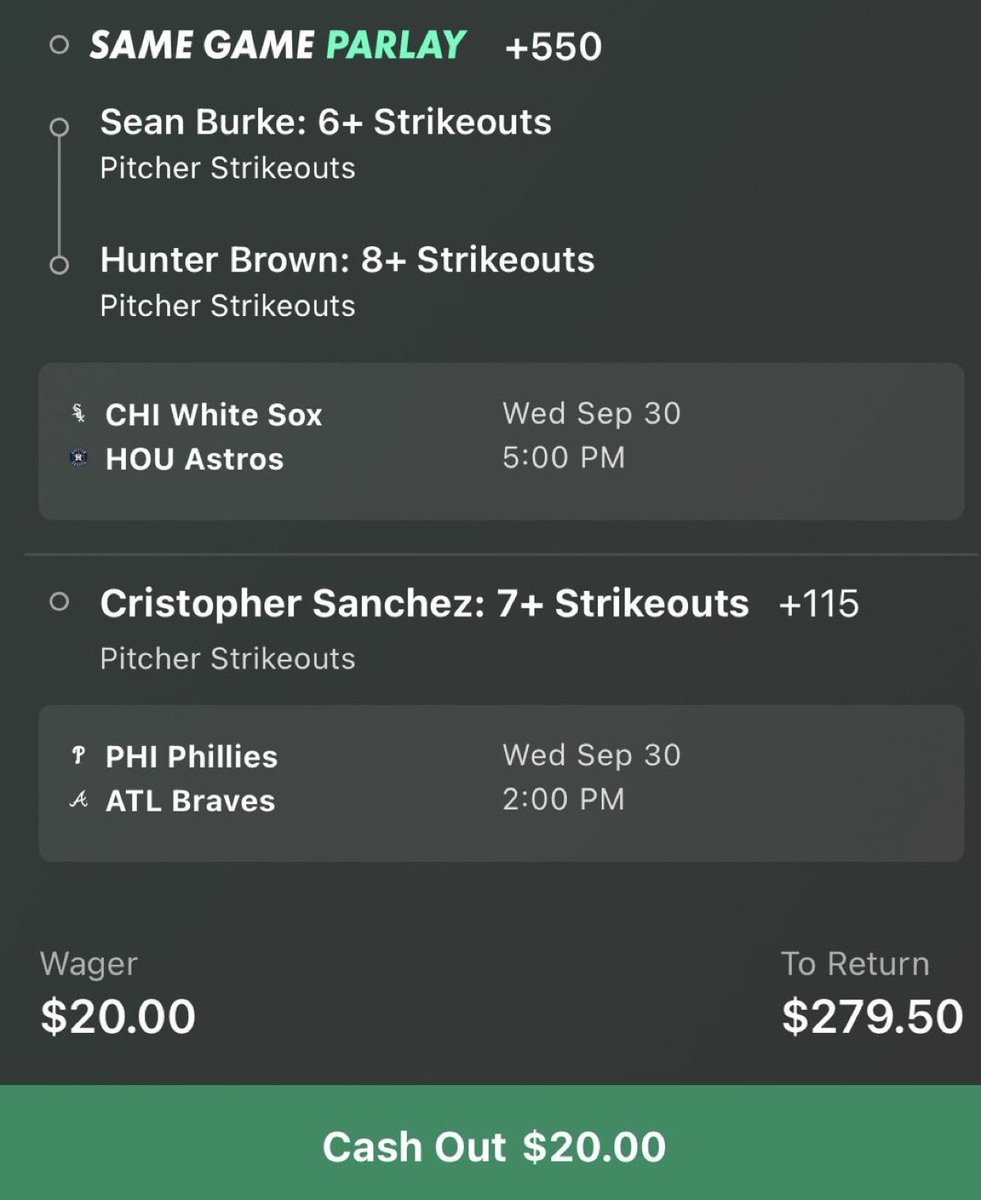cashflowsports2's tweet photo. ⚾️🎢 Strikeout Rollercoaster

Let’s take a ride on the K coaster. 🤝

@Playbooki 

JOIN THE FREE  DISCORD 🔗🔗  https://t.co/Exb2JLz05m

#MLB #MLBBets #HomeRunProps #HRParlay #BaseballBets #SportsBetting #Parlay #DavisParlay @playbook https://t.co/1XLEeXBrtU