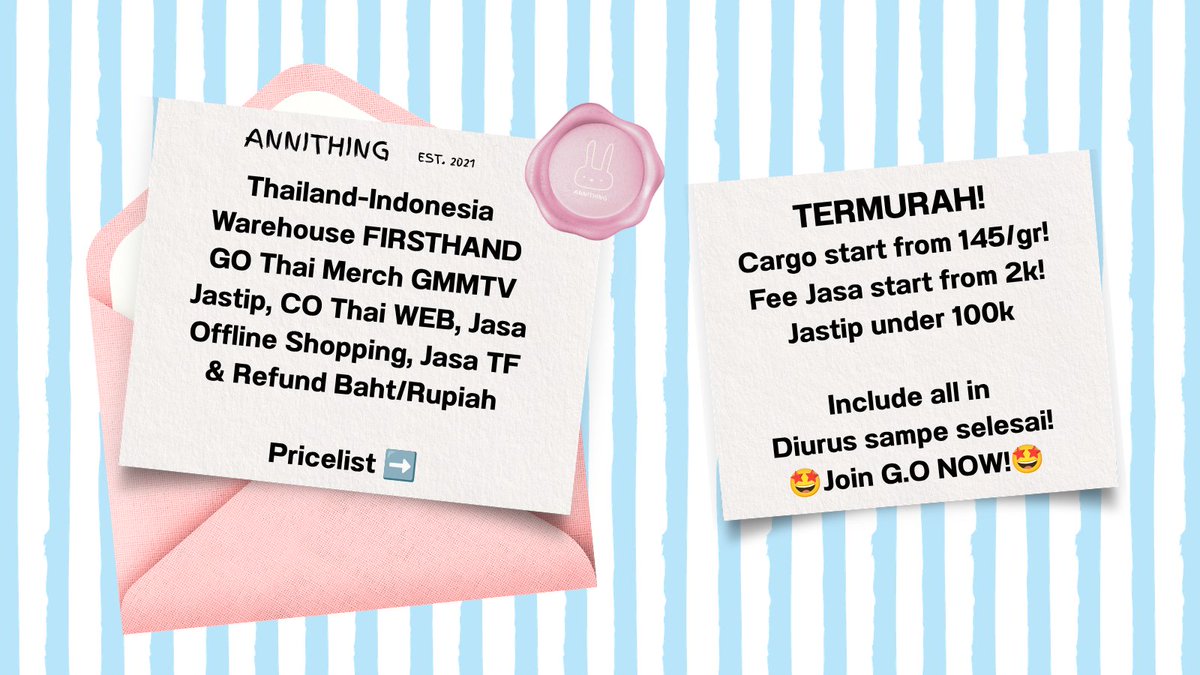 m0shiebunny_'s tweet photo. ⭐Warehouse &amp; Jastip Thailand TERMURAH!⭐
NO MARK UP!😱
Sejak 2021 (rebranding)

We provide:
✅Thailand-Indonesia WH FIRSTHAND
✅GO Thai Merch GMMTV
✅Jastip
✅CO WEB
✅Jasa Offline Shopping
✅TF &amp; Refund Baht/Rupiah

Link GO https://t.co/uyRJMWLskO 
Or DM @ANNIthing_go for more! https://t.co/3HOayhzYAl