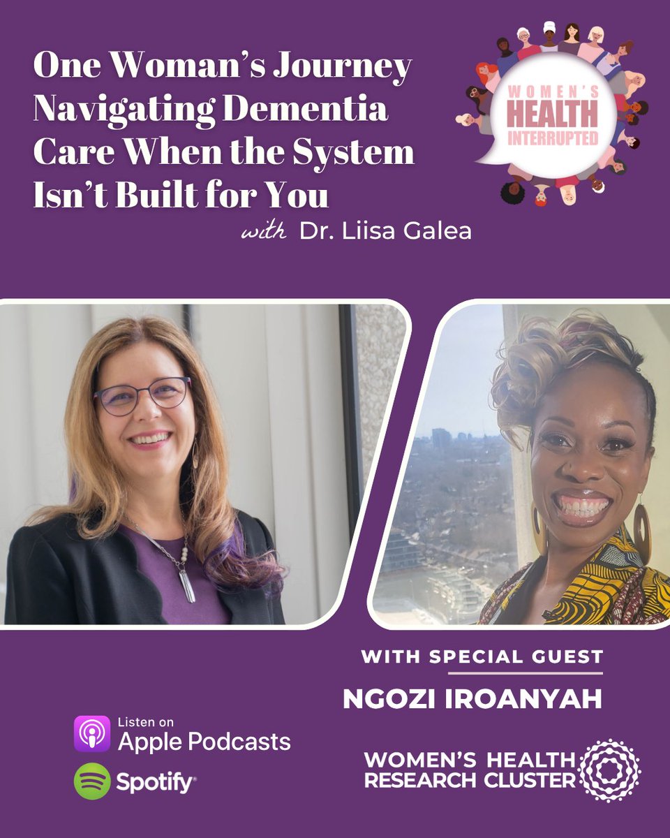 ResearchonWH's tweet photo. ✨🎙️💜 Season 4, Episode 3 is LIVE! 💜🎙️✨S4E3: One Woman’s Journey Navigating Dementia Care When the System Isn’t Built for You. A powerful conversation about #caregiving, #dementia advocacy, and the inequities that shape who receives #care and support. @AlzheimerOnt https://t.co/qnQNnPEwdp