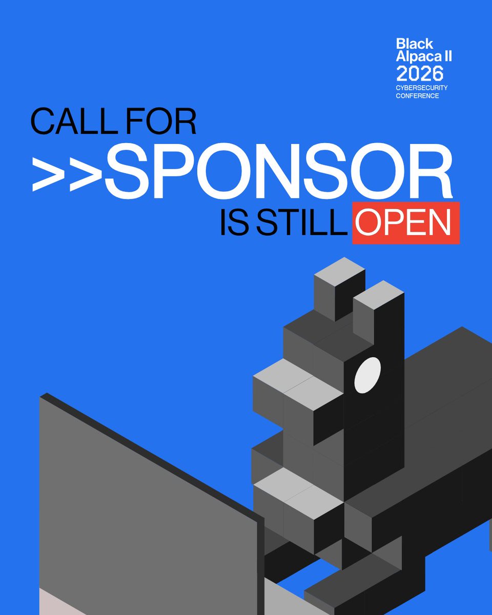 blackalpaca_org's tweet photo. Black Alpaca 2026 is getting closer. ⚡

Seguimos preparando una edición que reunirá a profesionales, especialistas y entusiastas de la ciberseguridad.

¿Te gustaría que tu marca fuera parte de esta experiencia?
Conversemos. 👀
📩 sponsors@blackalpaca.org https://t.co/CzfPBP5KYO