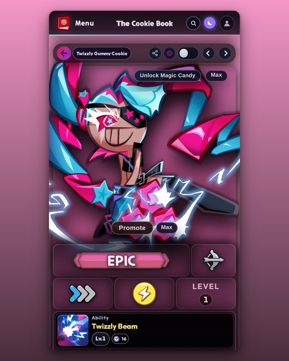 The_Cookie_Book's tweet photo. ⚡ Cookie of the Day: Twizzly Gummy Cookie

The Cosmic Criminal, self-proclaimed THE SUPREME. Her Electrojelly laser zaps enemies and shreds HP Shields.

Bigger menace: Twizzly or Time Shadow? 😈
https://t.co/Ya36elIC3D

#CRK https://t.co/e7Bxhf415V