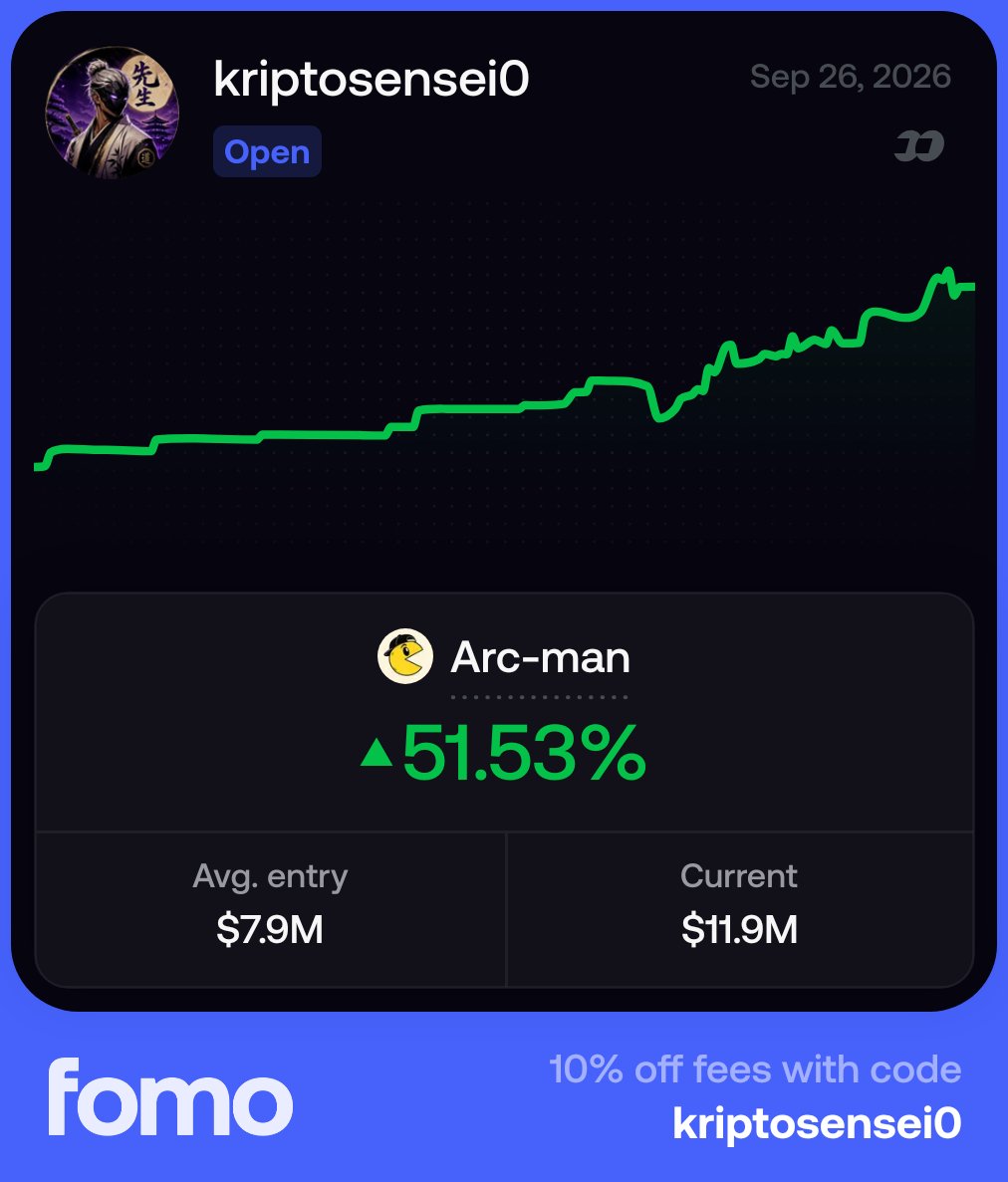 kriptosensei0's tweet photo. The Bull of #ARC 💥
The small move in our @Arcmanonarc bag that we mentioned before gained an even stronger momentum as the market picked up.
Current PNL: %51.53
Entry Value: $7.9M
Current Value: $11.9M
We are once again seeing the power of taking steps at an early stage. As the ecosystem continues to strengthen, moves like this could go to much more interesting places.
CA: 0x5849fd68a097b3ee7d87ce88a0fcbb76857648ff
DYOR.