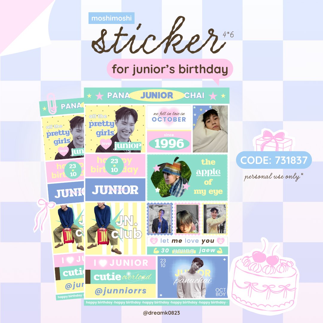 dreamK0823's tweet photo. Giveaway for JUNIOR's  birthday 30th🌞
 💛 Sticker die-cut 💛

📍 Location: รวมพล Union Hall Union Mall ( 50ea )
📅 08 October 2026

📍 Location: คาเฟ่วันเกิดจูจู้ที่สยาม ( 50ea )
📅 23 October 2026

💫 Igloo pola code Moshimoshi : 731837

#GMMTVFANIVAL2026HappyFamily #Junniorrs https://t.co/YMb8ZWrNfO