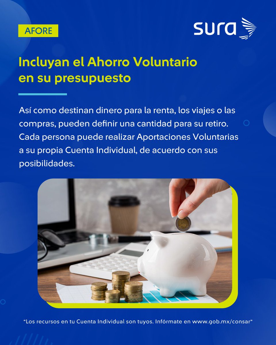 AforeSURAMX's tweet photo. ¿Ya hablaste con tu pareja sobre cómo imaginan su retiro? 👀💙 Tener objetivos en común también puede ir acompañado de un plan de ahorro individual para cada uno. Descubre más en nuestro blog https://t.co/XnA0x1YFY0 https://t.co/C1UgpQEZMu