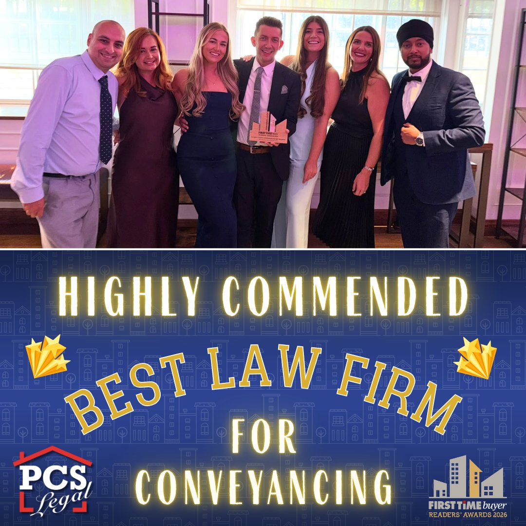 PCSLEGAL's tweet photo. We’re proud to announce that we’ve won Highly Commended for Best Law Firm for Conveyancing at this year’s First Time Buyer Readers’ Awards 🏆

Thank you to everyone who voted for us, we’re absolutely delighted to receive this recognition! 🏡

#PCSLegal #FTBReadersAwards https://t.co/VZZT9DcxEj