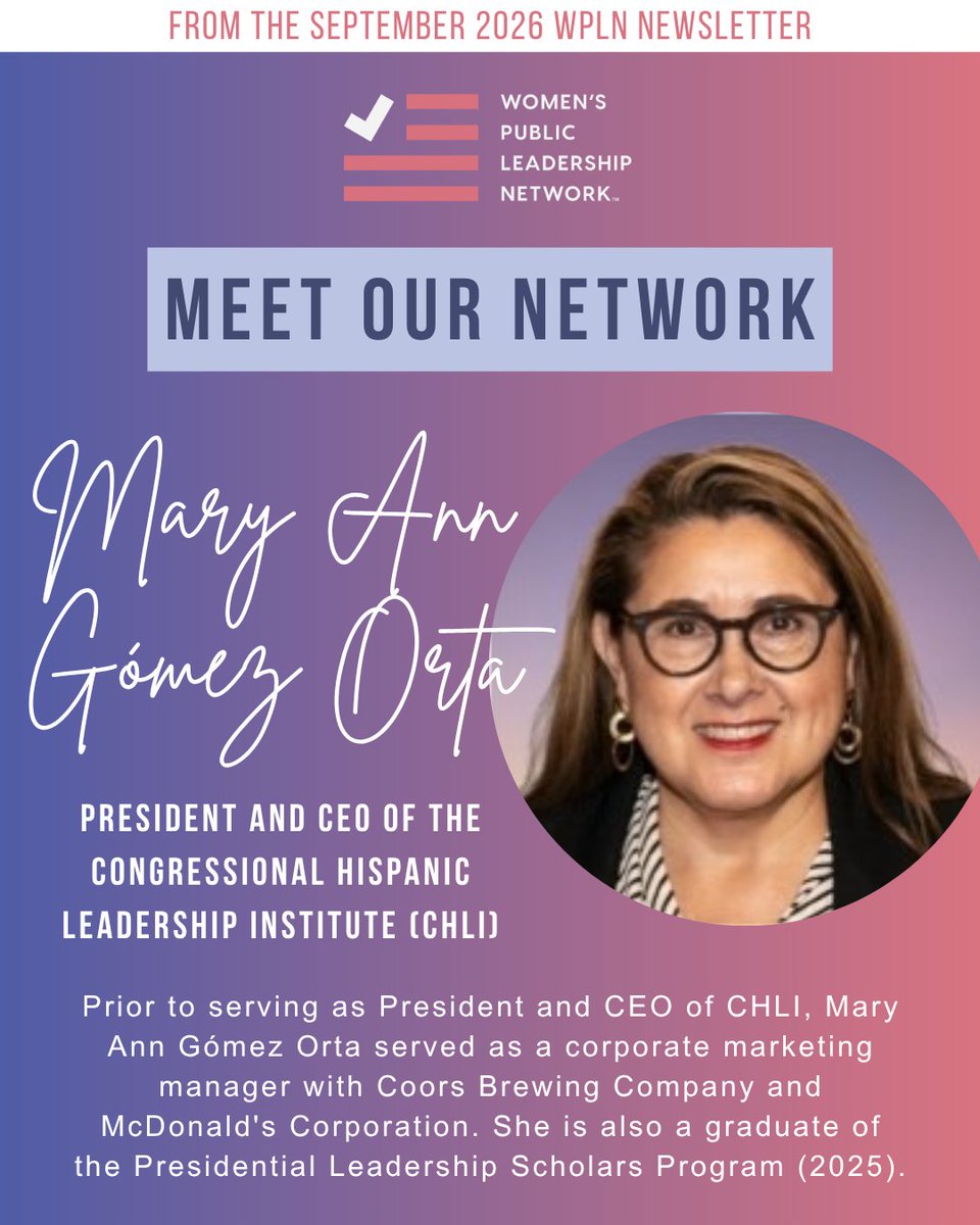 WPLNetwork's tweet photo. Our September 2026 newsletter spotlighted @mgomezorta, President and CEO of @TheCHLI!

Learn more below ⬇️
https://t.co/0oiqi5ENH3 https://t.co/x4TZZFRb33