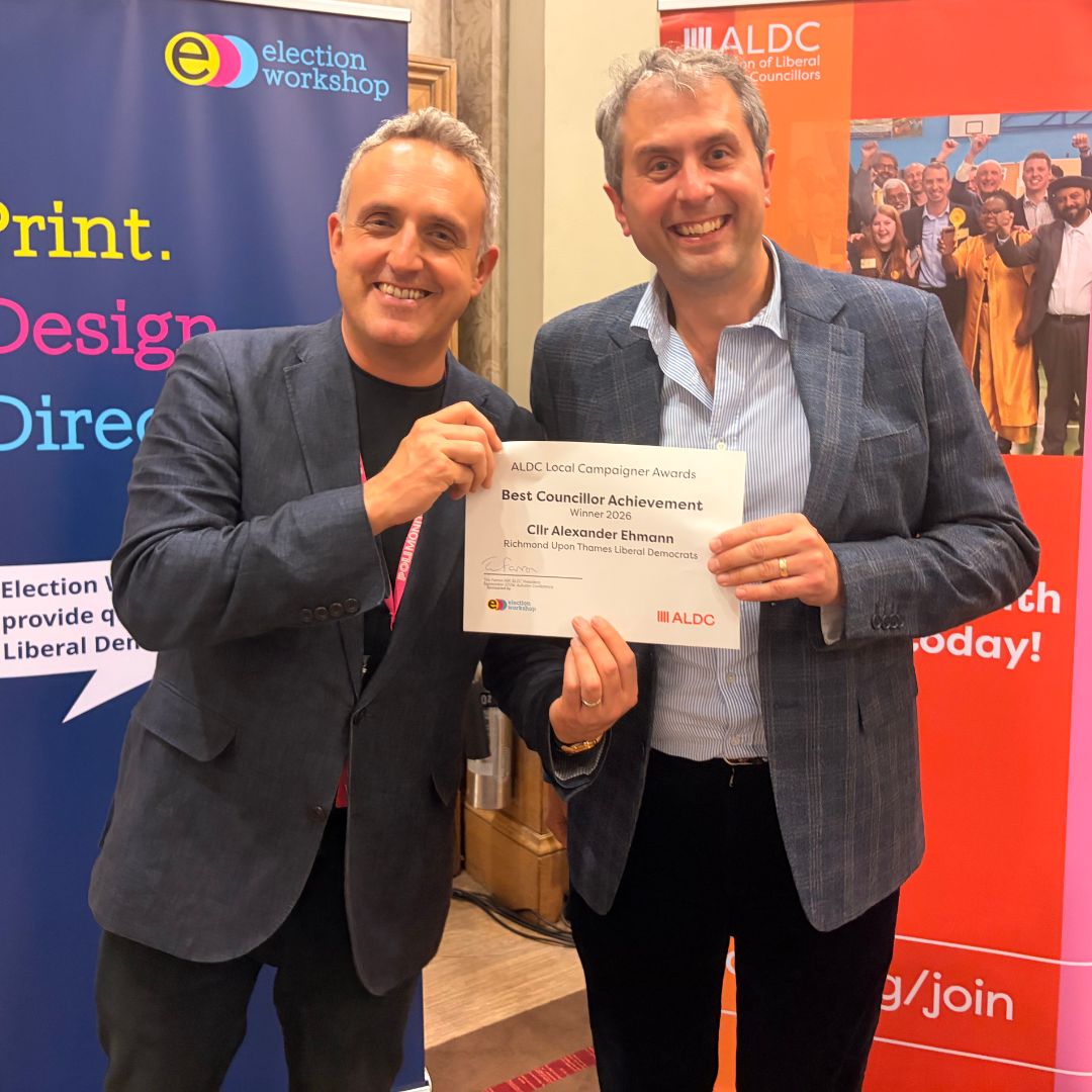 libdemlocalgov's tweet photo. Congratulations to Richmond Upon Thames Councillor Alexander Ehmann who won this year's ALDC Councillor Achievement Award.

Since 2018, Alex has led Richmond upon Thames' transport and air quality strategy, pioneering resident-led designs and innovative School Streets initiatives https://t.co/vN4QCTLQ3i