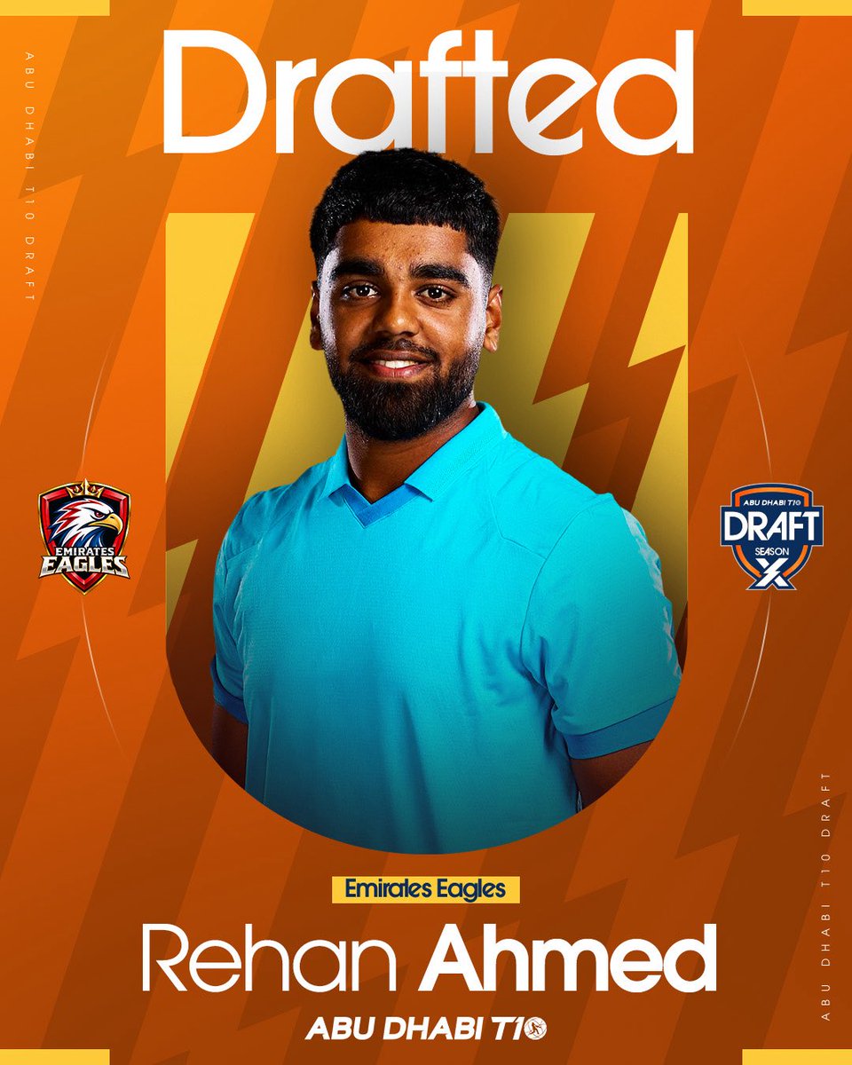 T10League's tweet photo. Welcome @RehanAhmed__16 🤝✍️

The skillful all-rounder joins us with the @EmiratesEagles as they secure him in Category C 🏏

#AbuDhabiT10 #CricketsFastestFormat #InAbuDhabi https://t.co/fGLEpK1vyT